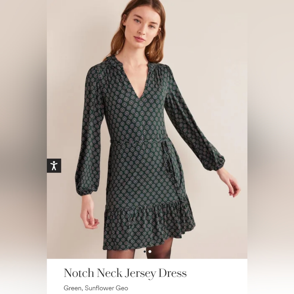 NWT Boden Navy Notch Neck Dress